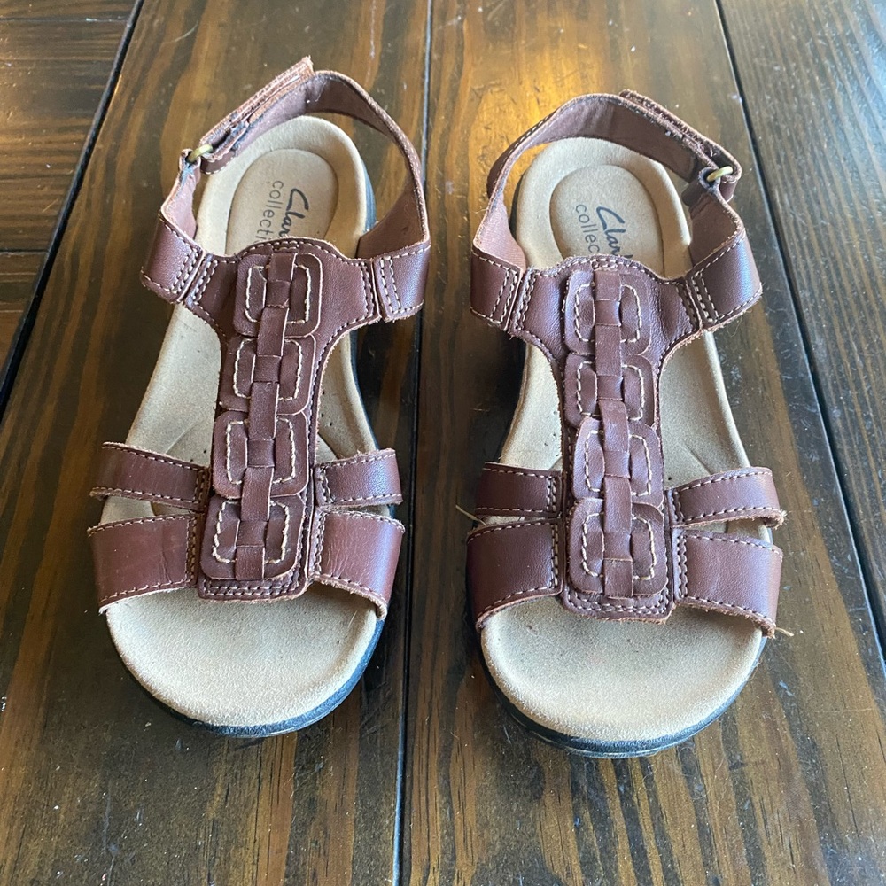 Women's Clarks Laurieann Kay Sandal 26159297 Brown Leather Size 6